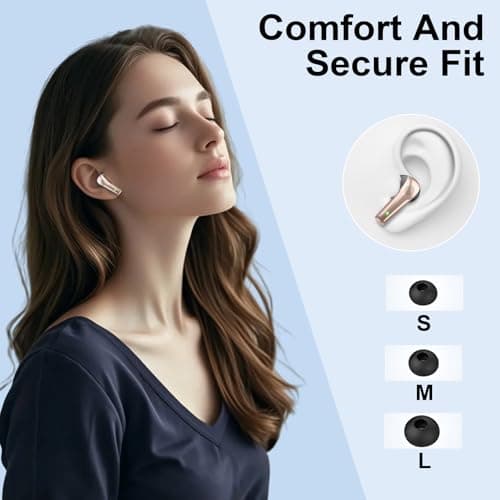 Wireless Earbuds, Bluetooth 5.4 Headphones in Ear, True Wireless Ear Buds HiFi Stereo Deep Bass with 4 ENC Noise Cancelling Mic, Bluetooth Ear Buds 47H Long Playtime LED IP7 Waterproof USB-C (Black) 7
