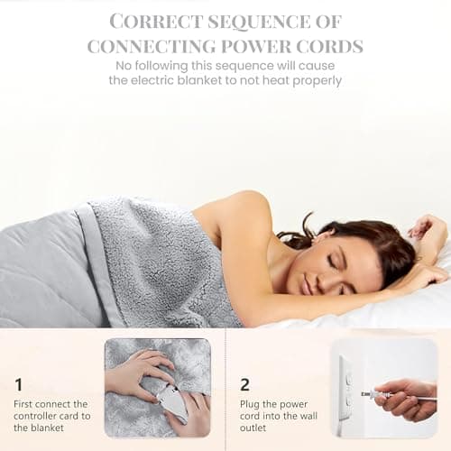 Thermee Micro Flannel Heated Blanket - Full Size, 10 Settings, Programmable, Rapid Heating, Luxuriously Soft - Slate Grey 7