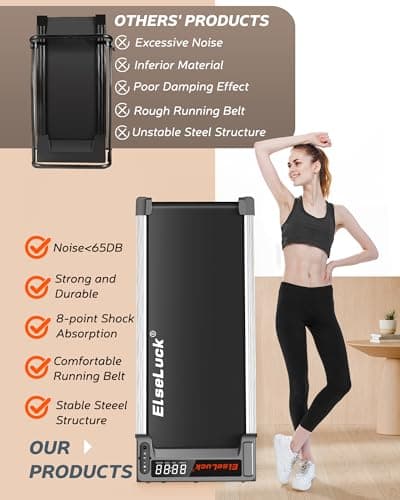Elseluck Walking Pad, Under Desk Treadmill for Home Office, 2 in 1 Portable Walking Pad Treadmill with Remote Control, Walking Jogging Machine in LED Display 7