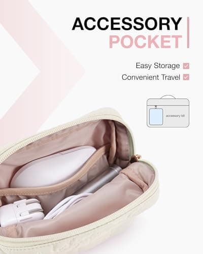 BAGSMART Laptop Case with Handle, Puffy Padded Laptop Bag Sleeve for Women, Portable MacBook Air/Pro Computer Case, 15-16 inch, Beige 6