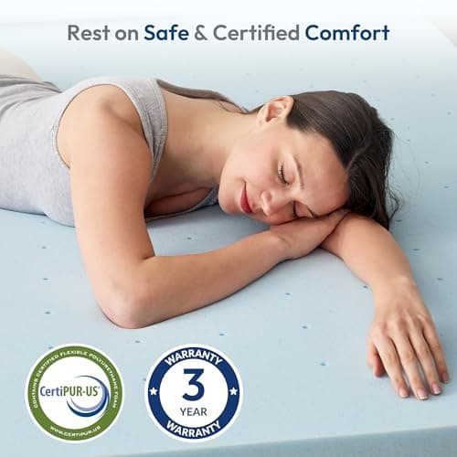 Gelsea 3 Inch Memory Foam Mattress Topper,5-Zone Bamboo Charcoal Infused Mattress Pad for Back Pain,Ventilated Soft Bed Topper,Odor Absorption (3 Inch, Full) 5