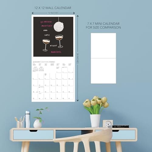 Graphique 2026 Simple Joys Wall Calendar | 12” x 12” | Thick Paper | Home & Office Organizer | Large Monthly Grid | 3 Languages & Marked Holidays | 4 Month Preview Page for 2027 5