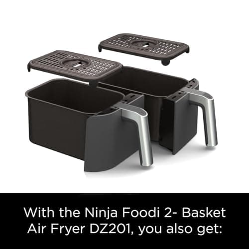 Ninja DZ201 Foodi 8 Quart 6-in-1 DualZone 2-Basket Air Fryer with 2 Independent Frying Baskets, Match Cook & Smart Finish to Roast, Broil, Dehydrate & More for Quick, Easy Meals, Grey 13