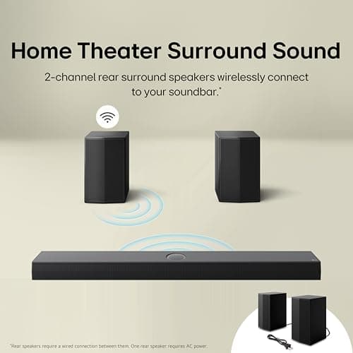 LG S40TR 4.1 ch. Home Theater Soundbar with Rear Surround Speakers and Wireless Subwoofer, Wow Interface, Dolby Audio, AI Sound Pro, 2024 Model, Amazon Exclusive 7