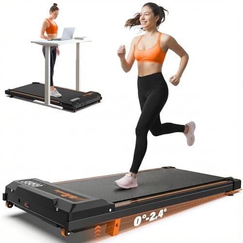 LIVIVOX Under Desk Treadmill, Treadmill for Compact Storage with Retractable Design, Walking Pad with Incline for Home Office, 2.5HP Portable with 300 Lbs Weight Capacity, LED Display, Remote Control