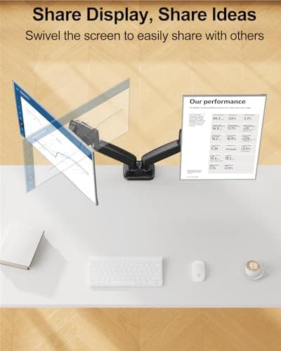 MOUNT PRO Dual Monitor Mount Fits 13 to 32 Inch Screen, Height Adjustable Monitor Stand for 2 Monitors, Full Motion Display Arm Holds up to 17. 6lbs Each, Computer Desk VESA Mount, Black 5