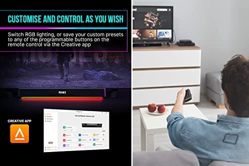 Creative Sound Blaster Katana V2X 5.1 Multi-Channel Gaming Soundbar with Compact Subwoofer, 180W Peak Power, ft Tri-Amplified 5-Driver Design, Super X-Fi Technology, and RGB Lighting 7