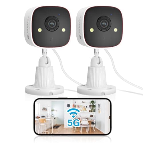 Jennov 2K Security Cameras, WiFi Indoor Cameras for Home Security, Plug in Powered Pet Cams, Dual-Band (5GHz/2.4GHz), Color Night Vision, 2-Way Audio, Human Motion Detection, IP66 Waterproof Outdoor