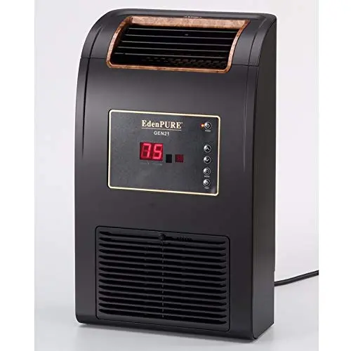 EdenPURE GEN21 Infrared Heater and Cooling Fan – 1500W PTC Heater with Floor-Air Intake and Upward Airflow, Bladeless Fan Technology, Compact Wall-Hugger and Quiet