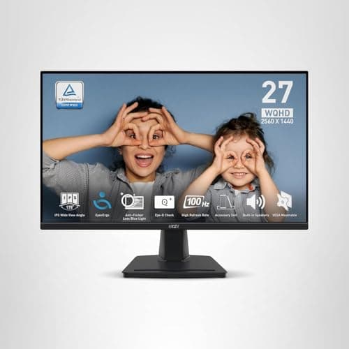msi PRO MP275Q 27 Inch WQHD Office Monitor - 2560 x 1440 IPS Panel, 100 Hz, Eye-Friendly Screen, Built-in Speakers, Tilt-Adjustable - HDMI 2.0b, DP (1.2a) 8