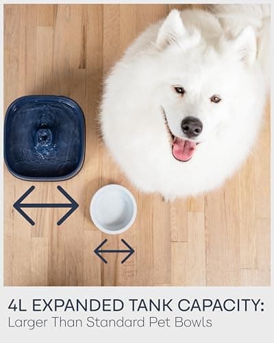 Veken Dog Water Fountain,135oz/4L Dog Water Bowl Dispenser and Automatic Pet Water Fountain for Small to Medium Dogs, Cats & Other Pets, Cat Water Fountain with Replacement Filter(Navy Blue) 5