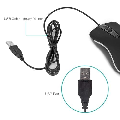 Rii RM105 Wired Mouse,Computer Mouse with Colorful RGB Backlight,Comfortable Grip Ergonomic Optical,USB Wired Mice Support Windows PC, Laptop,Desktop,Notebook,Chromebook 7