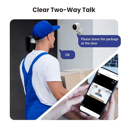 Hugolog 3K 5MP Outdoor Indoor Security Cameras for Home Security, Home Camera with Starlight Color Night Vision,Built-in Spotlight,Motion Detection,2-Way Talk,US Cloud & Local Storage,Works with Alexa 6