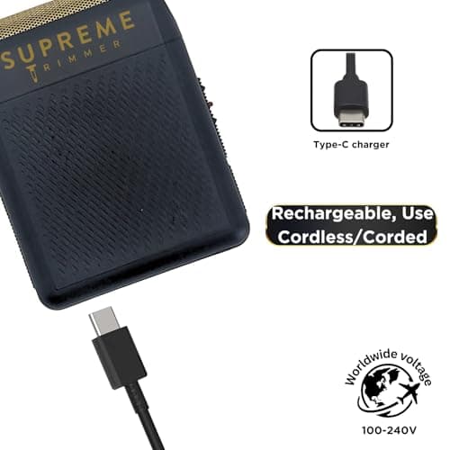 Supreme Trimmer Solo Single Foil Shaver for Pocket | 150 Min Runtime Cordless use, Powerful USB-C Mini Travel Razor for Professional & Home use | STF101 9