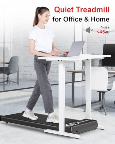HomeFitnessCode Walking Pad, 5MPH Under Desk Portable Treadmill for Home Office, Compact & Small, Ultra Quiet<45dB with 300+ Lb Capacity, Remote Control, LCD Display, BK-FBM 7