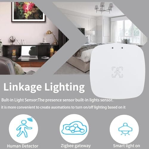 MmWave Human Presence Sensor,Zigbee Millimeter Wave Radar PIR Wired Motion Sensor,Requires TUYA HUB,Support Home Assistant via Zigbee2mqtt,for Indoor Home Automation 6