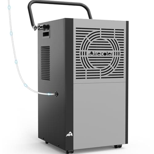 Airecoler 156 PPD Commercial Dehumidifier with Pump & Drain Hose for Basements & Large Rooms up to 7,000 Sq Ft, 5 Years Limited Warranty Industrial Dehumidifier with Wheels Heavy Duty Commercial-grade