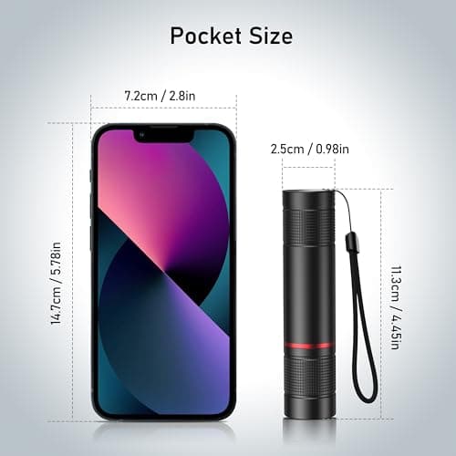 Blukar Flashlight Rechargeable, High Lumens Flashlight, Super Bright Small LED Flash Light- Zoomable, Adjustable Brightness, Long Lasting for Camping, Outdoors and Home Emergency 6