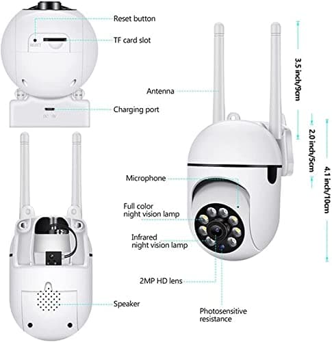 KUNTLEY Outdoor Security Cameras, 2.4GHz & 5G WiFi Cameras for Home Security, 1080P Dome Surveillance Cameras 360° View,2-Way Audio, Security Camera with Motion Detection (2PC) 8