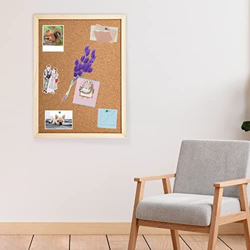 2 Pack Cork Board Bulletin Board, 15.7"X 11.81" inches with Oak Wood Finish Frame, for Wall Office Home and School (Pins, Eye Bolts, gaskets, Screws) 7