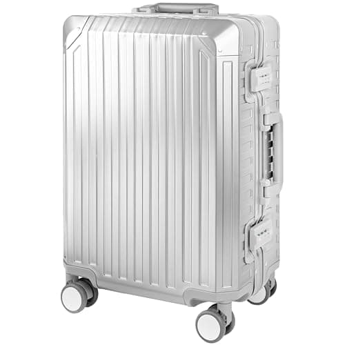 GLX2 X2 All Aluminum Luggage Suitcase 3 Sizes (20",26",29") TSA Lock Carry On Silver (20" Carry On)
