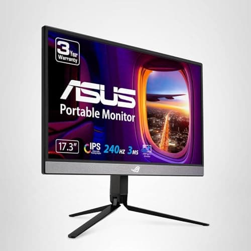 ASUS ROG Strix 17.3" 1080P Portable Gaming Monitor (XG17AHP)-FHD, IPS, 240Hz, Adaptive-Sync, Built-in Battery, ROG Bag, Tripod Stand, USB Type-C, Micro HDMI for Laptop, PC, Console, 3-Year Warranty 8