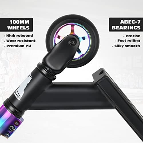 Pro Trick Scooter, Entry Level Stunt Scooters for Kids Ages 6 Years and Up, Aluminum and Lightweight Complete BMX Freestyle Scooter for Beginners (2022 Black) 5