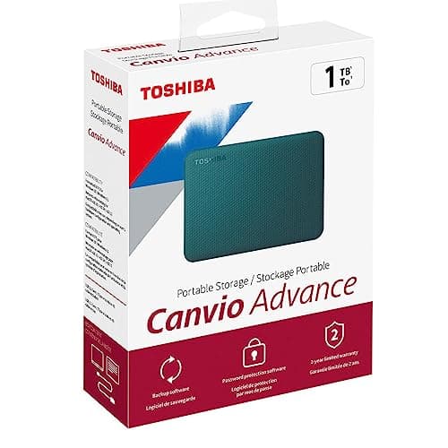 Toshiba Canvio Advance 1TB Portable External Hard Drive USB 3.0, Green - HDTCA10XG3AA, Backup 2.0 9
