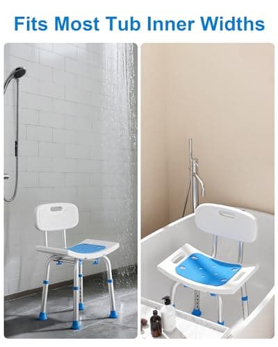 HOMLAND Shower Chair for Inside Shower with Removable Back, 400 lbs Heavy Duty Bath Seat for Bathtub, Safety Bath Stool for Seniors and Disabled 7