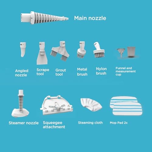 BLACK+DECKER 2-in-1 Steam Mop and Handheld Steam Cleaner, 1500W Electric Floor Steamer with 180° Swivel Steering, Fast 30s Heat-Up, Compact Foldable Storage, 13 Accessories for Tile & Hardwood Floors 6