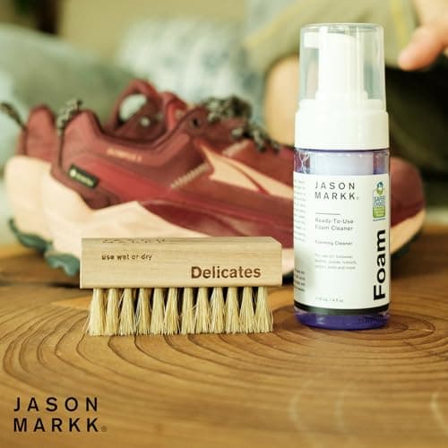 Jason Markk Quick Clean Kit, Shoe Cleaner, 2-Piece Set, Ready-To-Use Foam & Delicates Brush, Sneaker Care, Ideal for Footwear, Safe for Leather, Suede, Nubuck, Cotton, Knits, 4oz 9