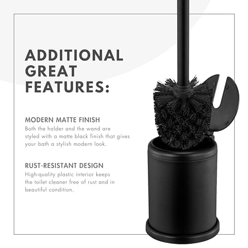 ToiletTree Products Deluxe Toilet Brush with Lid - Black 4