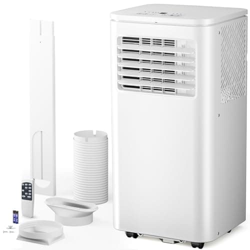 Portable Air Conditioner 8000 BTU, Remote Control, Fan Mode, Cools 350sq. ft, 24 Hour Timer, Quiet Operation,Window, 2 Fan Speed for Bedroom Office Home Dorm