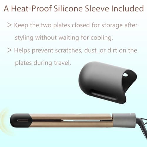 NITION Ceramic Tourmaline Hair Straighteners LCD Flat Iron MCH 10s Fast Heating Up. 1" 3D Floating Plate Healthy Smooth Home Straightening Tools. Travel Pouch. Dual Voltage. Elegant Gift Box 8