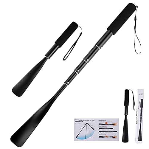 JJDPARTS Shoe Horn Long Handle,14.5"-37" Retractable Shoe Horn,Aluminum Shoe Horn For Men Women Kids Seniors