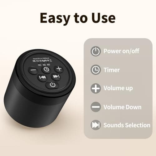 Portable Mini White Noise Machine Sound Machine with 30 Soothing Sounds for Newborn Kids Adults Rechargeable Sleep Brown Noise Machine with 4 Timers Memory Function for Travel Camping Home and Office 6
