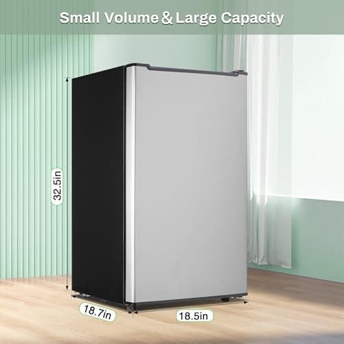 Maine Upright Freezer 3.6 Cu.Ft Mini Freezer with Reversible Stainless Steel Door Freestanding Compact Freezer with 3 Adjustable Thermostat, Small Freezer for Apartment Dorm (Silver) 6