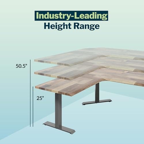 Vari ComfortEdge 80x60 L-Shape Electric Standing Desk – Height Adjustable Sit-Stand VariDesk for Corner Office with Reversible Left/Right Design + Reclaimed Wood/Slate Legs (Ships in 3 Boxes) 8