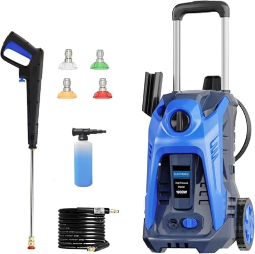 Pressure Washer Power Washer 4800PSIMAX with 4 Connect Nozzles and Foam Bottle, Car Cleaning Machine for Patio Driveway Home Outdoor