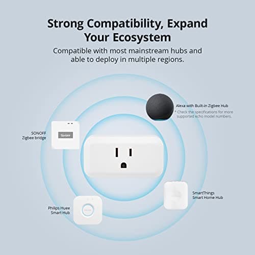 SONOFF Zigbee Smart Plug with ETL Certified, S40 Lite 15A Outlet, Zigbee Repeater, Works with SmartThings and Amazon Echo Plus, Hub Needed for Amazon Alexa 4-Pack 6