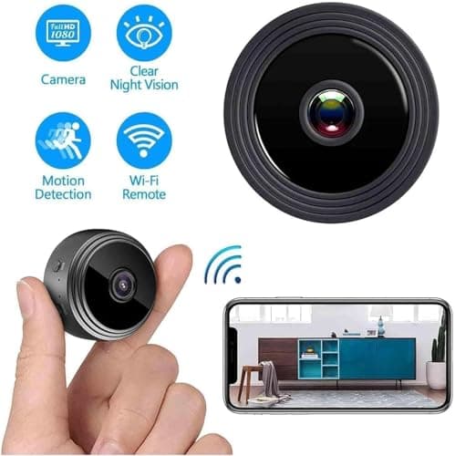 HIDRUO Guard House Security Camera, Household Mini Cameras,1080p HD Magnetic Mini Wireless WiFi Cameras, with Wide-Angle Lens ＆ Smart Alarm for Home, Door, Garage (1Set(32G)) 4