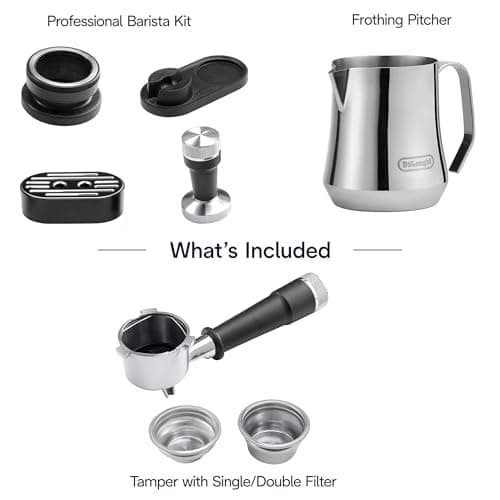 De'Longhi La Specialista Arte Evo Espresso Machine - Compact Cold Brew Coffee Maker with Grinder, Milk Steam Wand/Frother & Tamping Tools - Home Barista Kit for Lattes, Cappuccinos, Iced Coffee 8