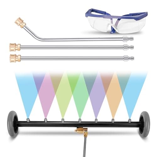 Selkie 24" Undercarriage Cleaner,2-in-1 Undercarriage Pressure Washer,Surface Cleaner Water Broom with 3pcs Extension Wand and Quick Connect Pivot Coupler 4000psi,Underbody Car Washer