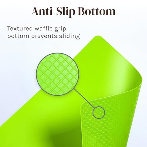 Cooler Kitchen Bamboo Cutting Board Set with 6 Color Coded Flexible Plastic Mats with Food Icons, Labeled Cutting Boards for Kitchen with Holder - BPA-Free Wooden, Dishwasher Safe, Large 5