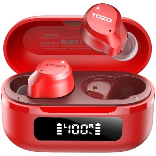 TOZO NC9 Hybrid Active Noise Cancelling Wireless Earbuds, 6 Mics ENC Clear Call, IPX8 Waterproof, in Ear Bluetooth 5.3 Headphones Stereo Bass Ear Buds 60H Playtime with LED Display 32 EQs via APP