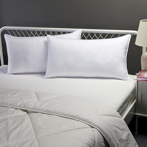 Amazon Basics Down Alternative Bed Pillows for Back and Side Sleepers, Medium Density, King Size, 36" x 20", White, 2-Pack 6