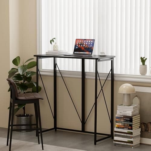 AIWOPET Folding Standing Desk, 39" Foldable Standing Desk, Collapsible Sit Stand Desk for Walking Pad Treadmill Home Office Living Room and Bedroom, 19.68" D x 39.37" W x 43.3" H, Black 6