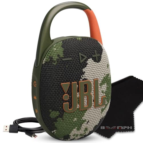 JBL Clip 5 Portable Bluetooth Speaker, IP67 Waterproof & Dustproof, Long-Lasting Battery - Squad - Boomph's Comprehensive Ultimate Performance Cloth Solution for Your On-The-Go Sound Experience