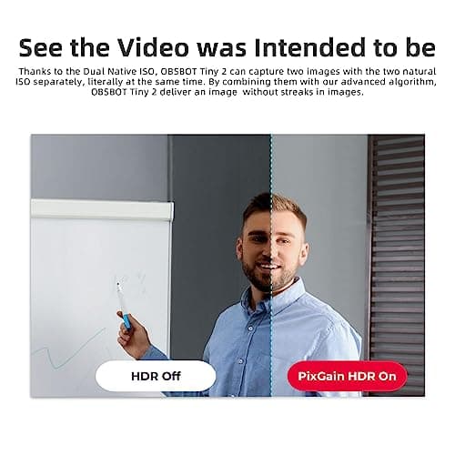 OBSBOT Tiny 2 AI-Powered PTZ 4K Webcam 1/1.5" CMOS 4X Faster Focusing USB 3.0 10x Faster Data Transmission Voice Control, W Cleaning Cloth 5