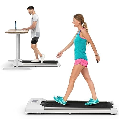 Goplus Walking Pad, Under Desk Treadmill for Home Office with 265 lbs Capacity, Portable 2 in 1 Walking Pad Treadmill Under Desk with Remote Control, LED Display